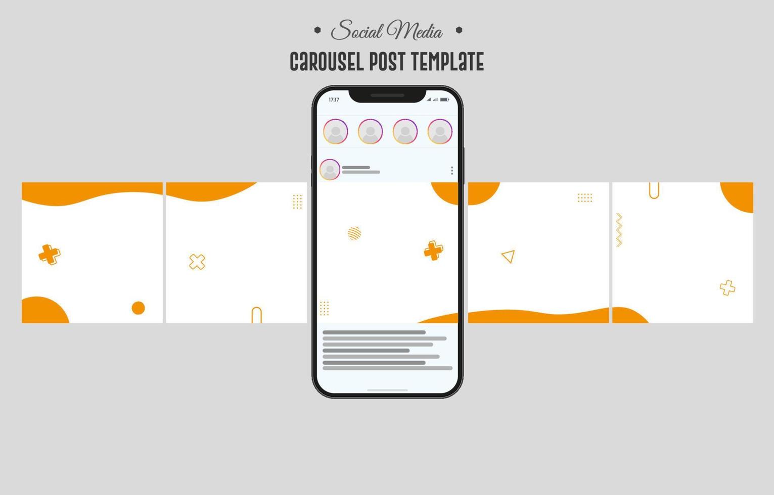 Carousel Post Template on Social Media vector