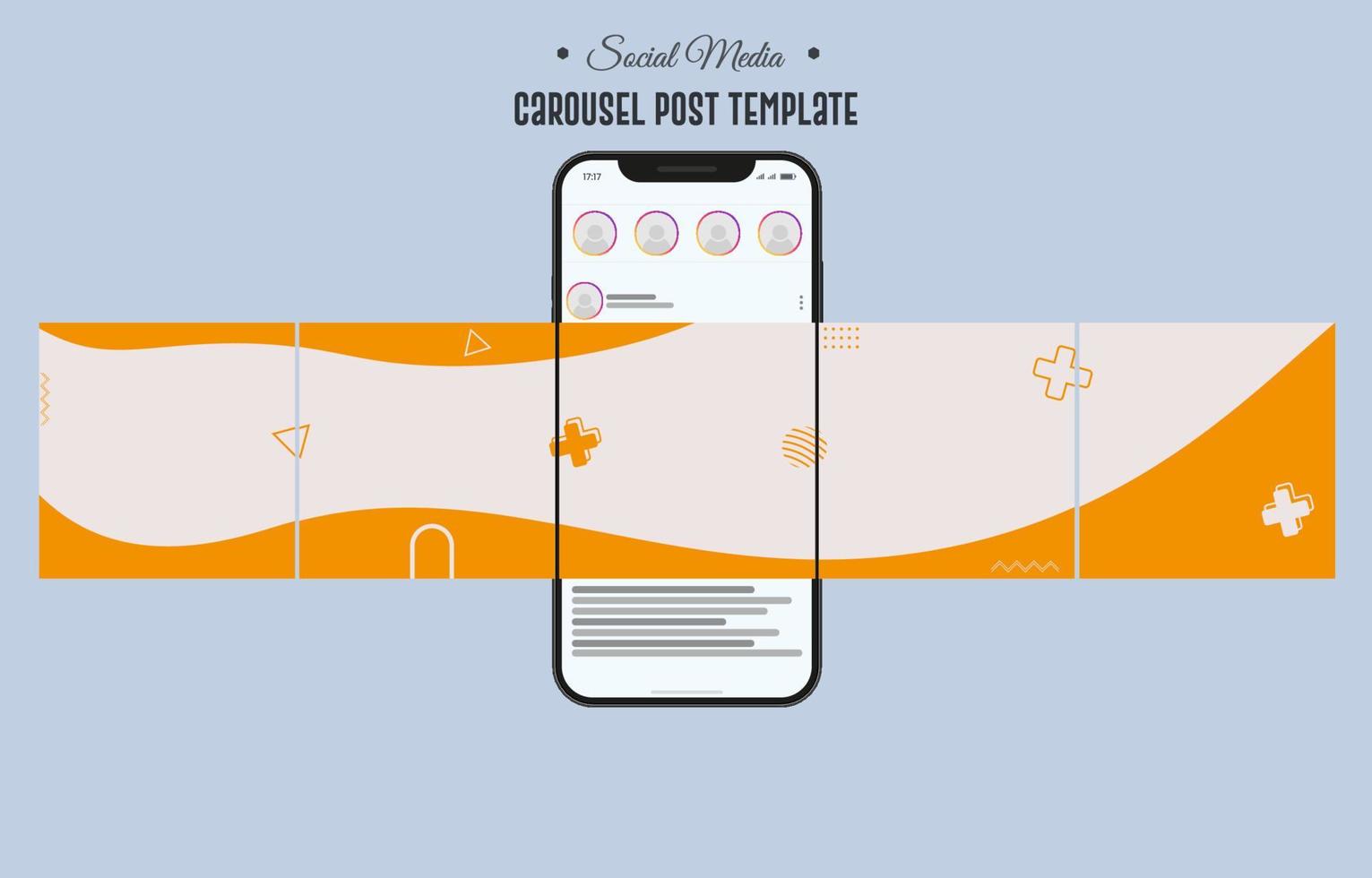 Carousel Post Template on Social Media vector