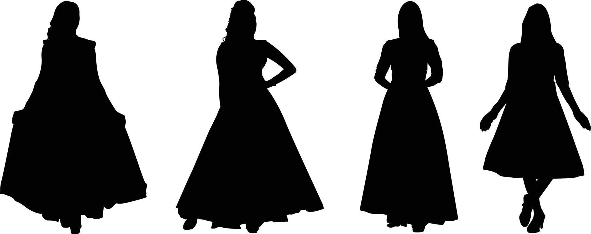 woman in dress Silhouette vector