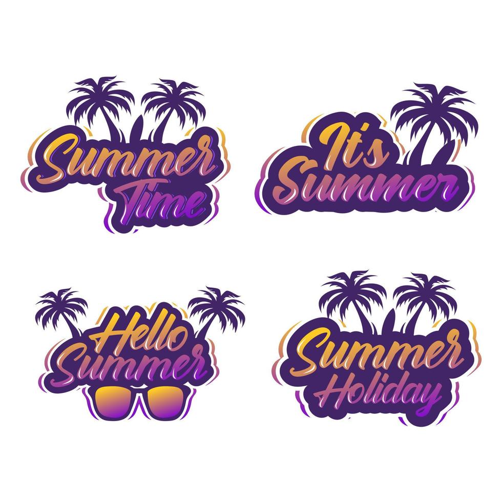 Summer time words vector