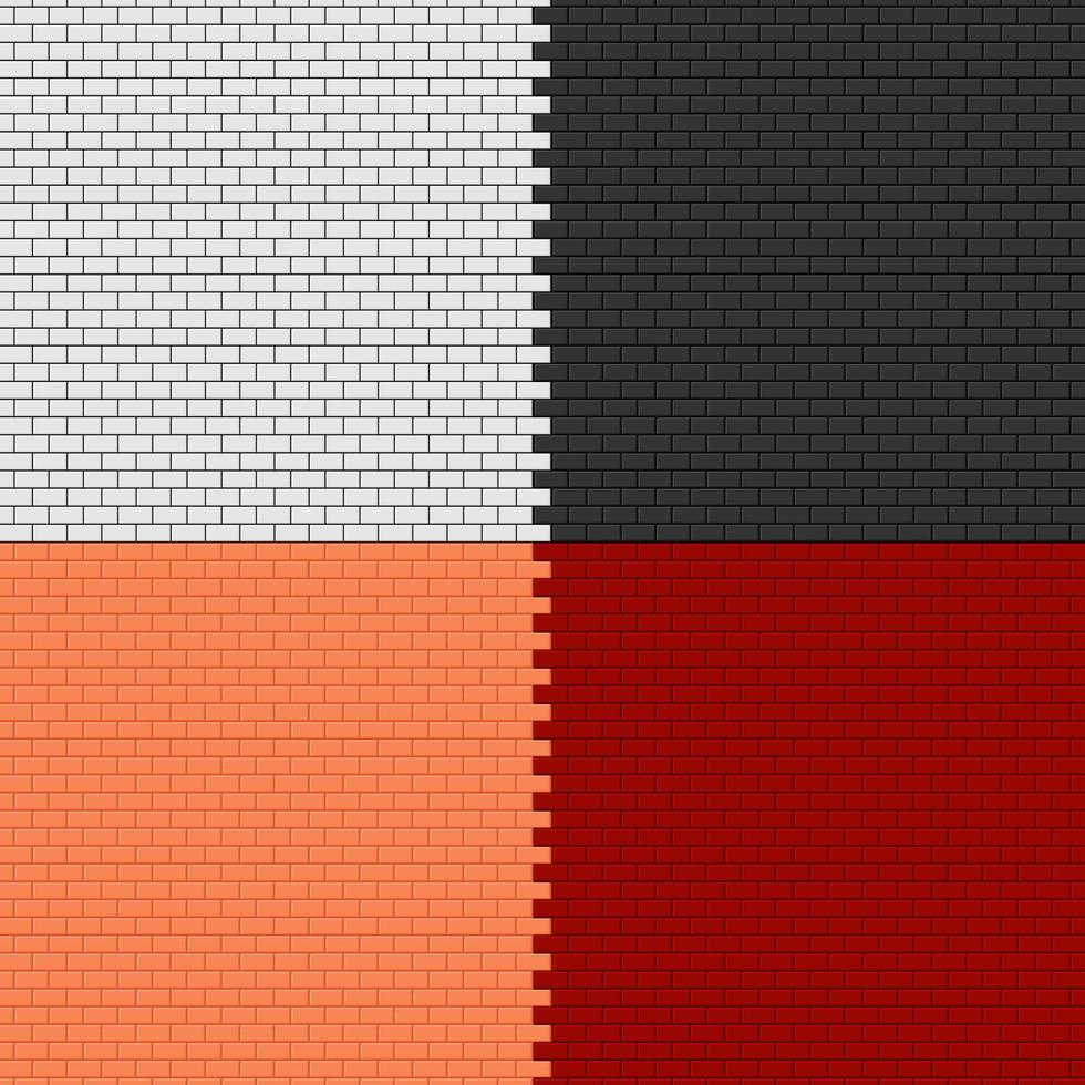 Set of brick wall backgrounds vector