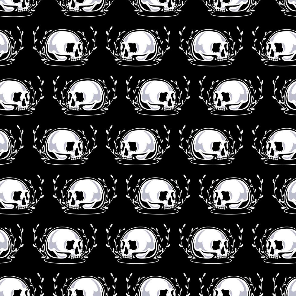 Seamless skull pattern vector