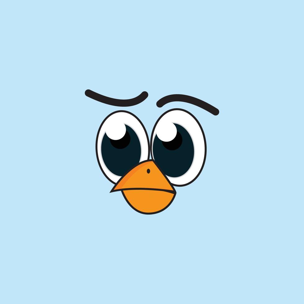 cartoon birdies face emoticon design vector