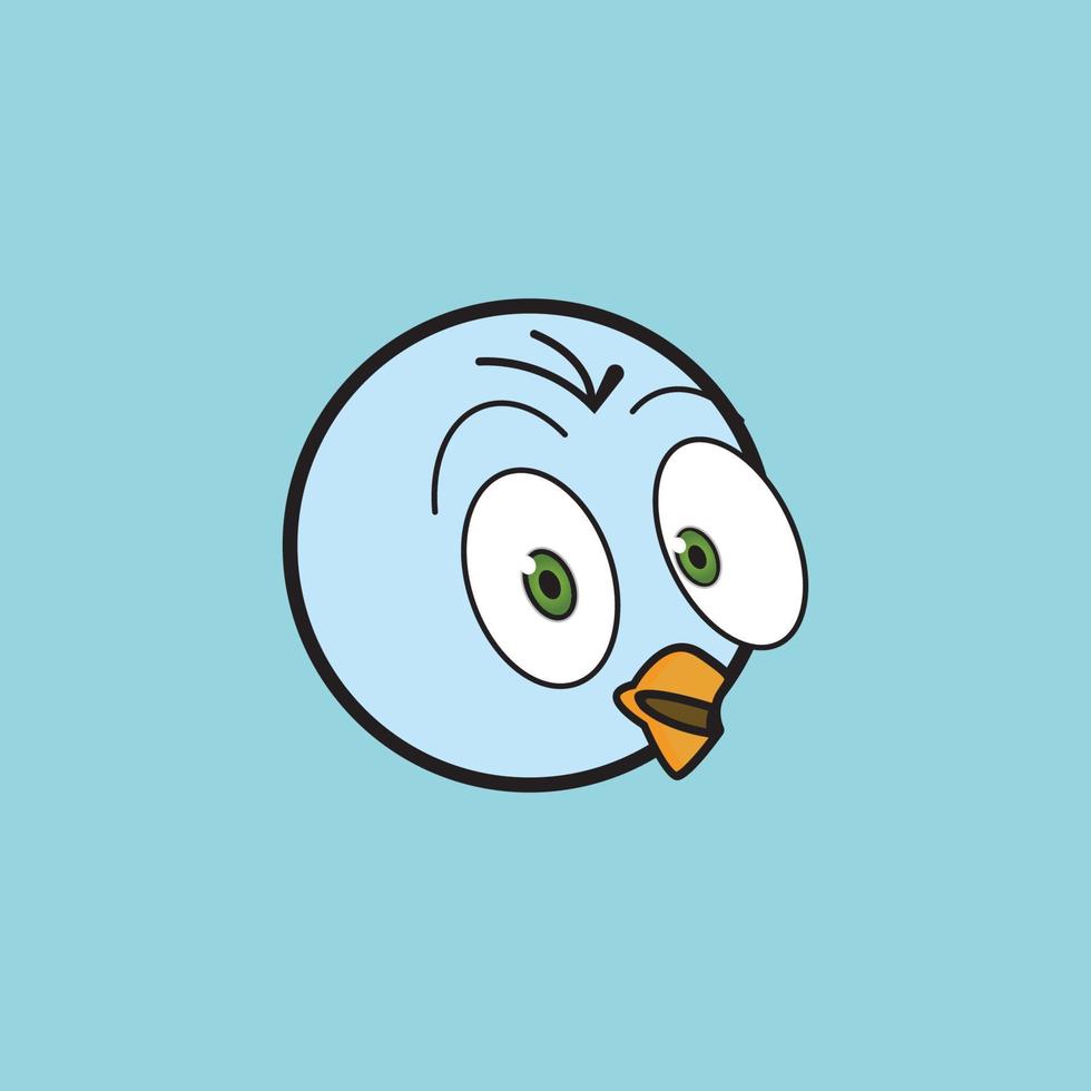 cartoon birdies face emoticon design vector