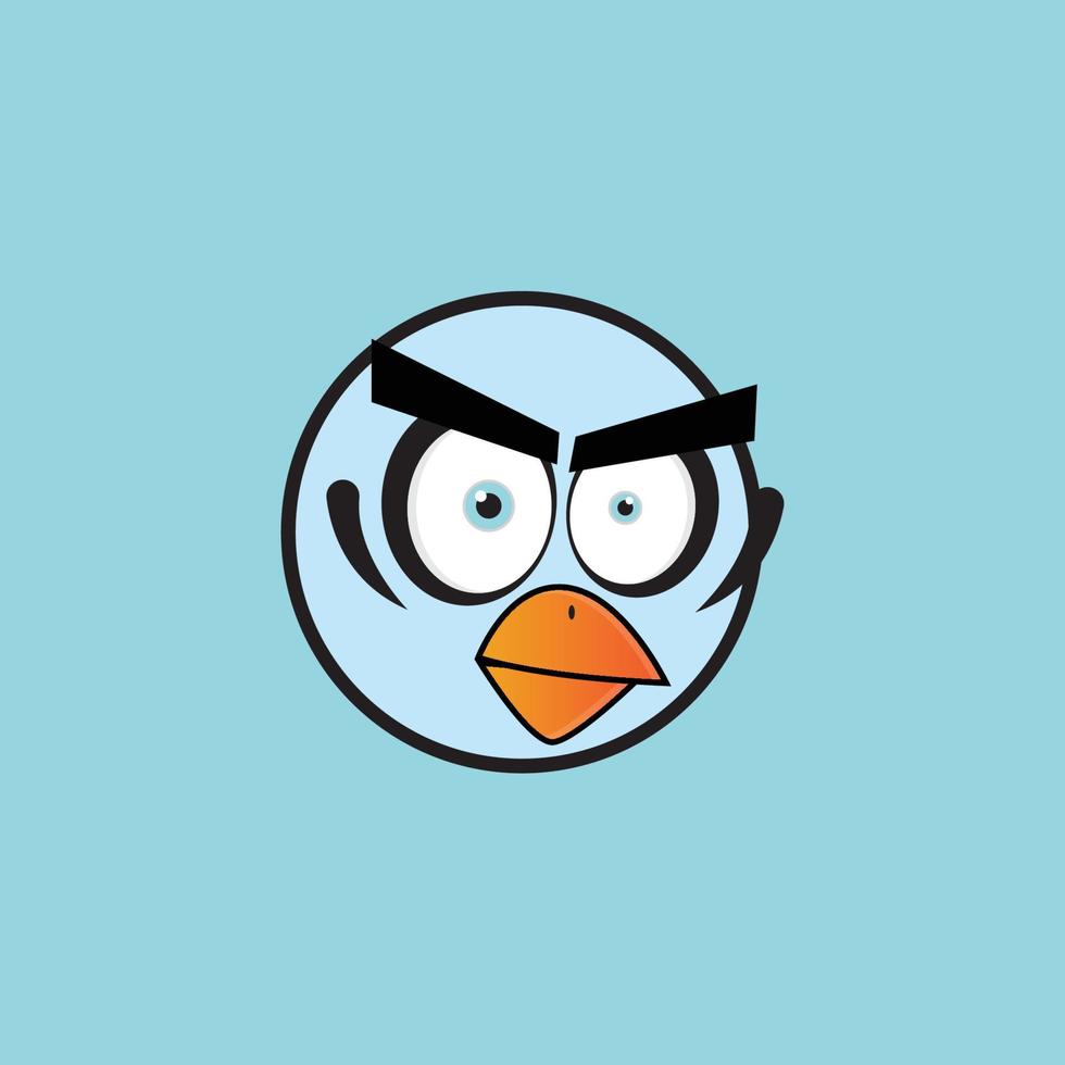 cartoon birdies face emoticon design vector