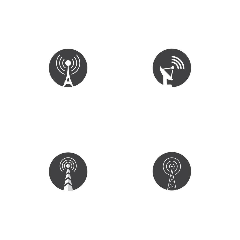 Signal Tower Icon Logo Template vector