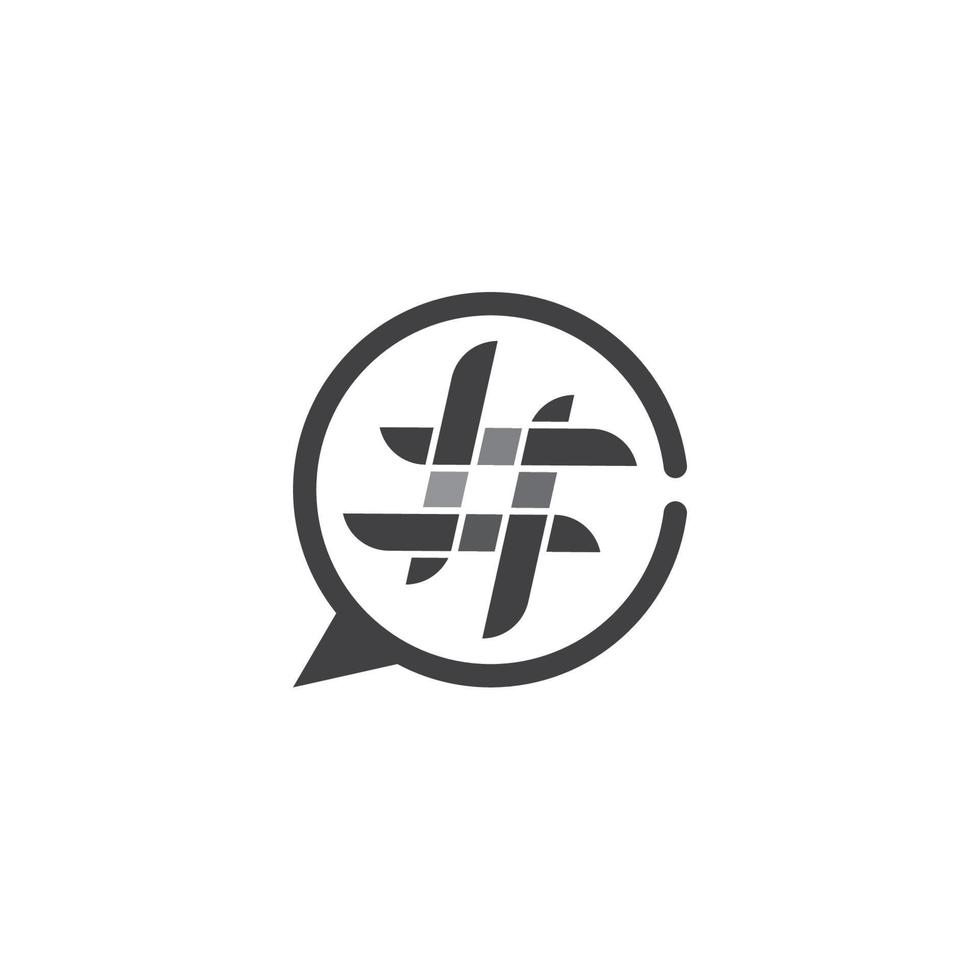 Hashtag symbol creative design template vector