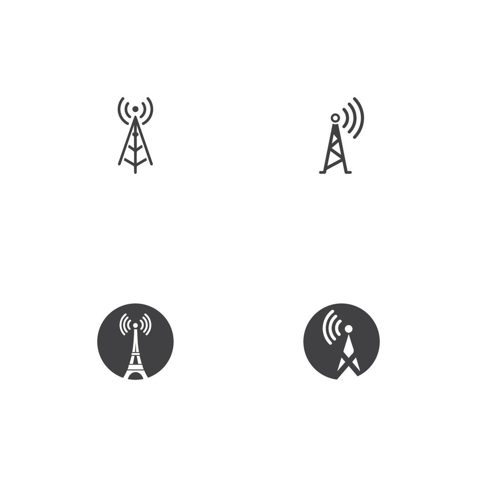 plantilla de logotipo de icono de torre de señal vector