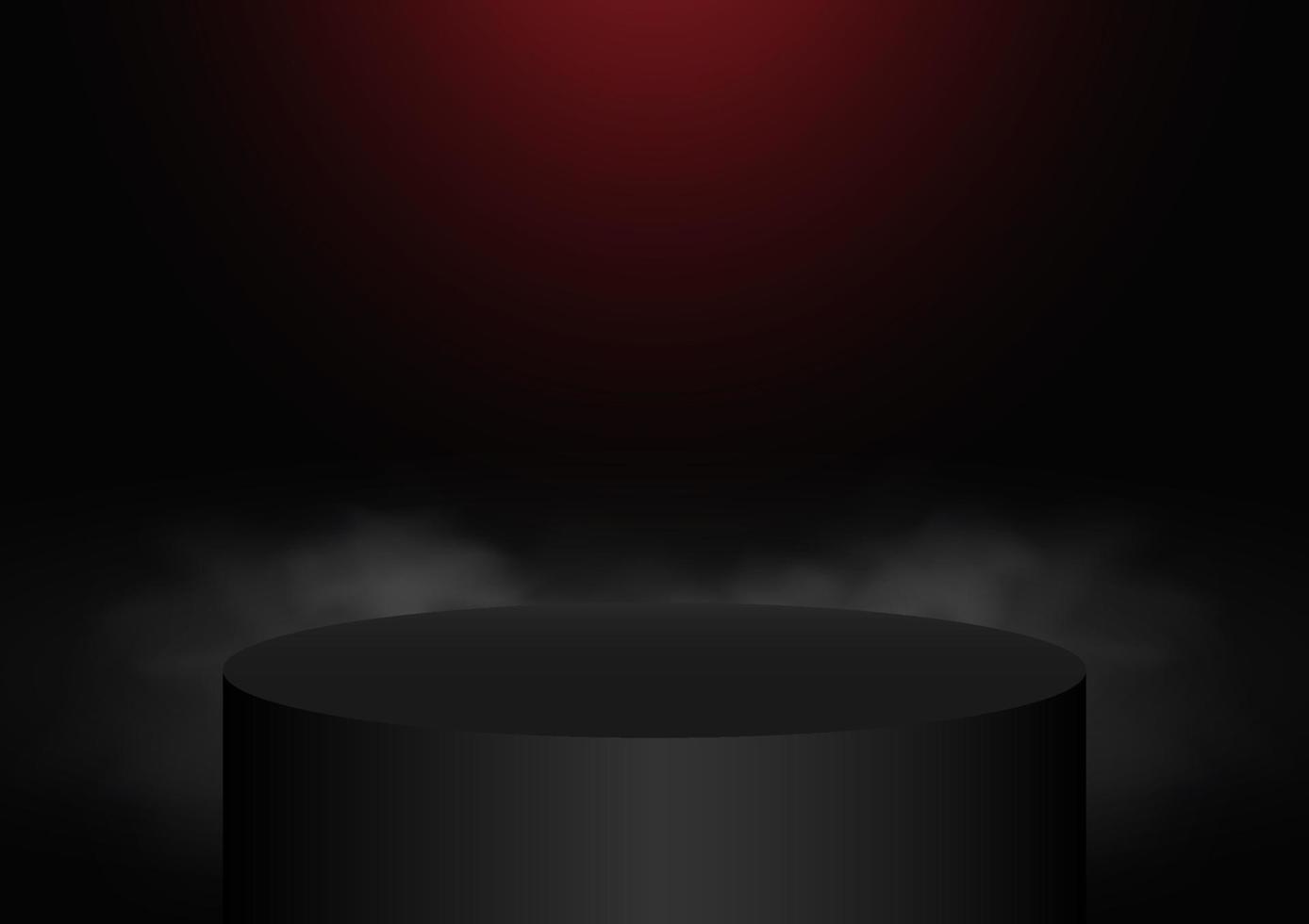Dark circle podium with spotlights background vector illustration