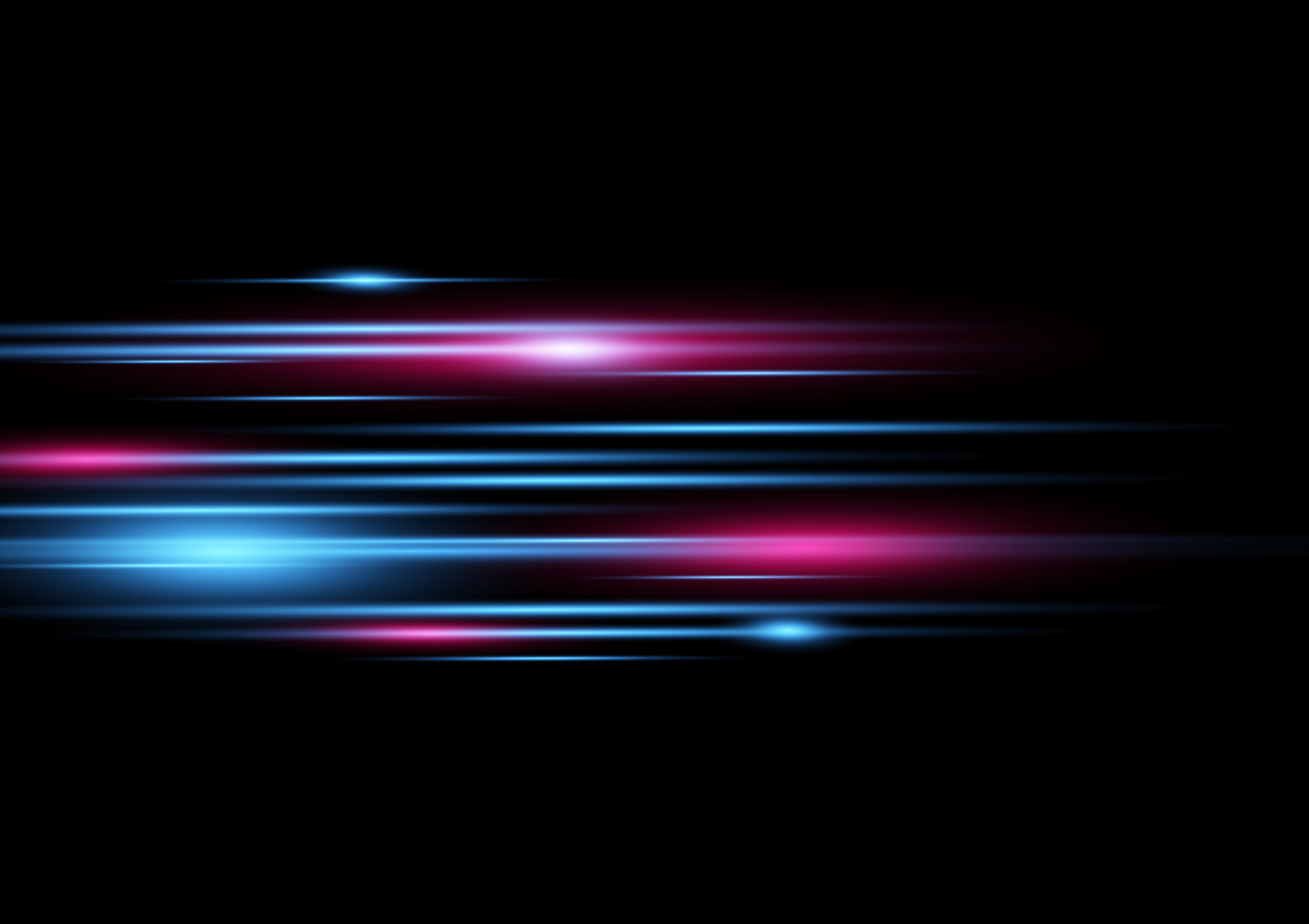 Abstract speed neon light effect on black background vector