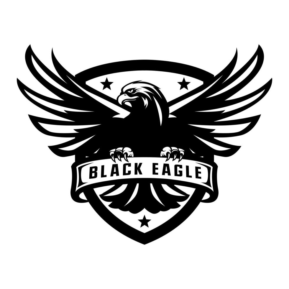 logotipo de la mascota del águila negra vector