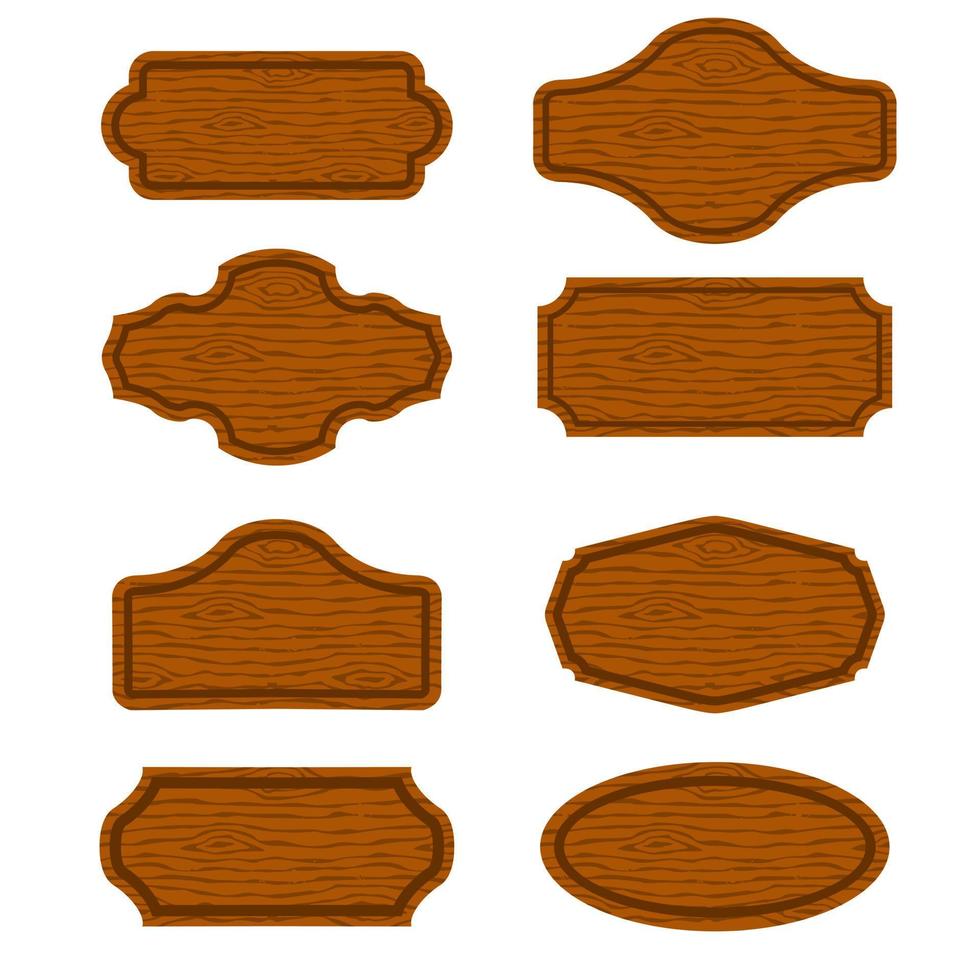 Wooden signboards design template vector