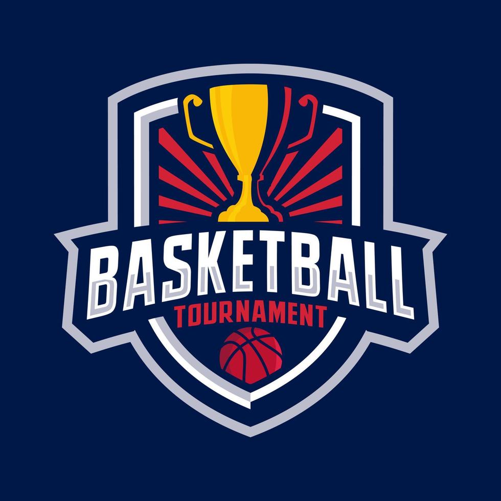 logotipo de la insignia del torneo de baloncesto vector