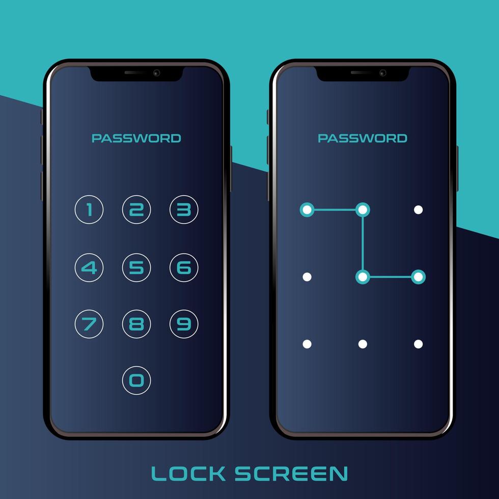 Lock screen smartphone interface template vector