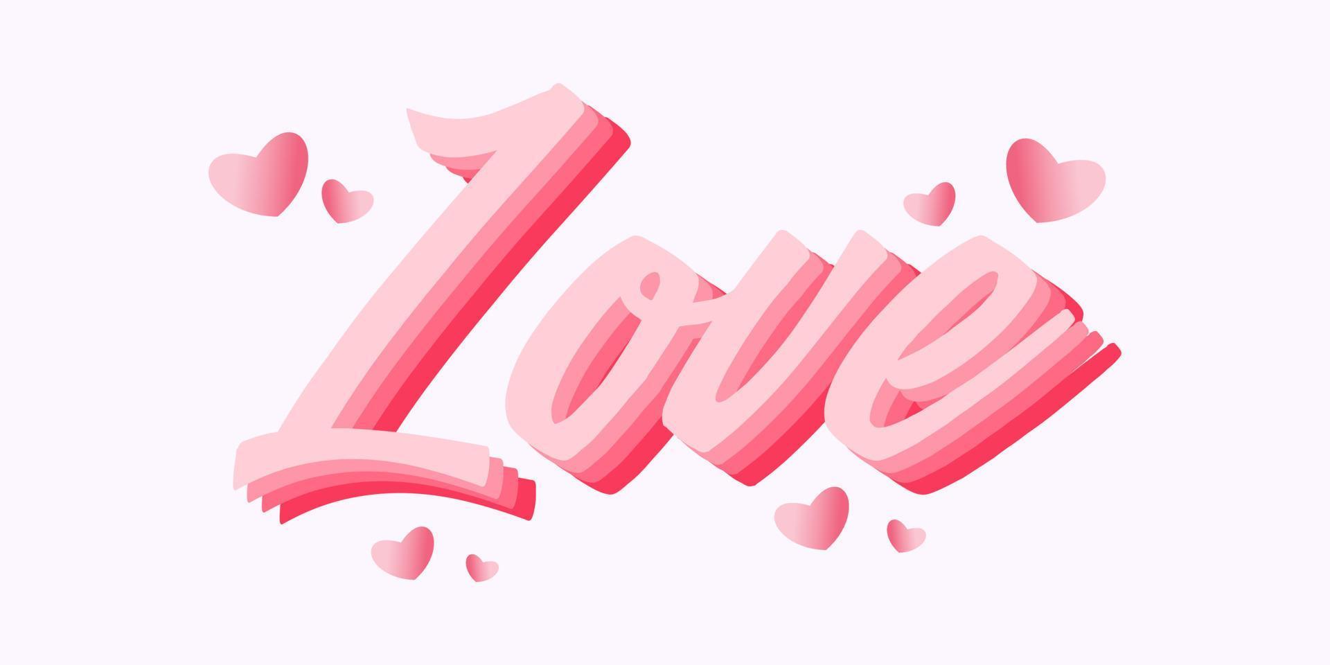 Love word with heart vector