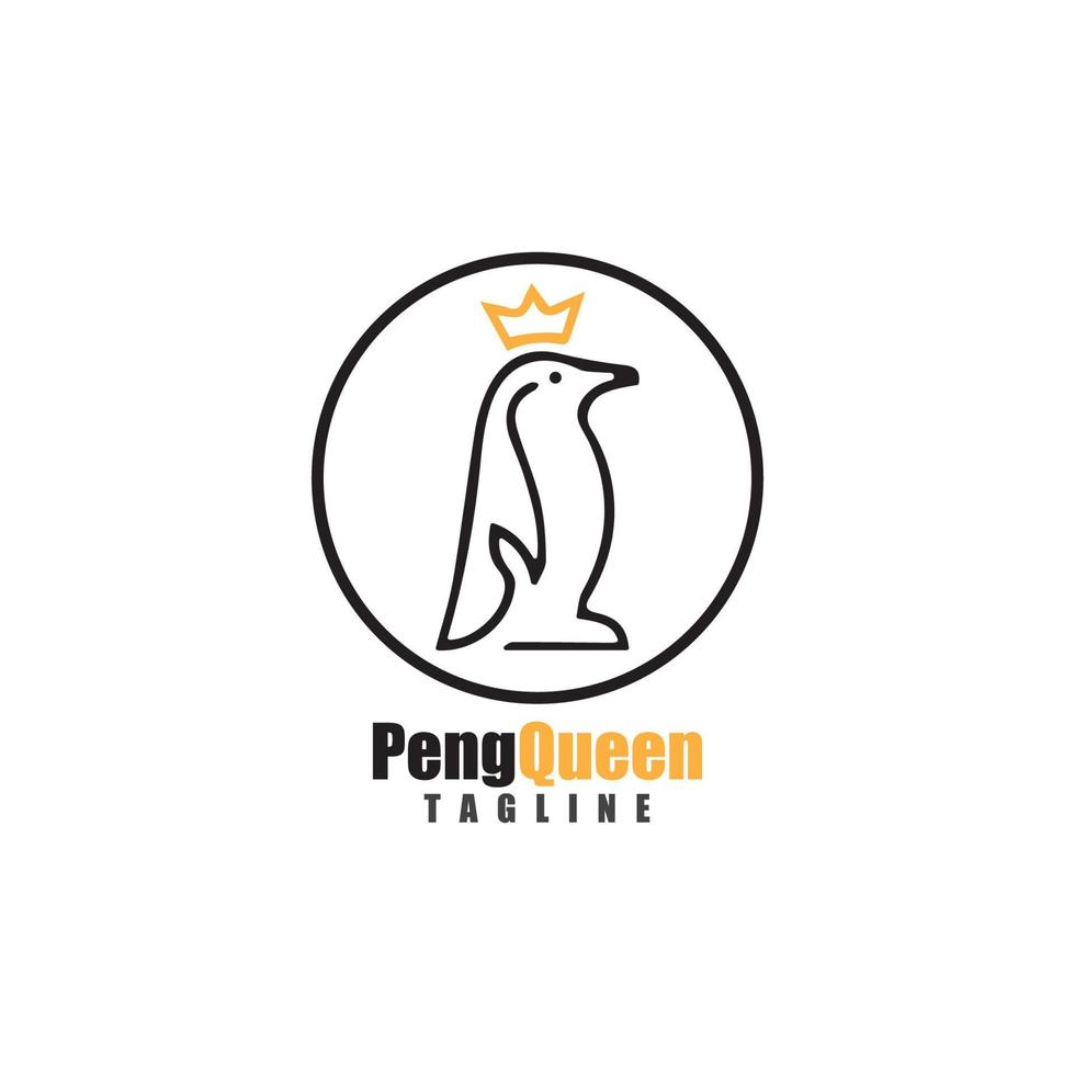 penguin logo template design vector