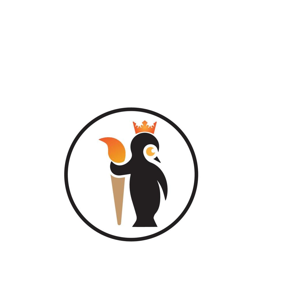 penguin logo template design vector