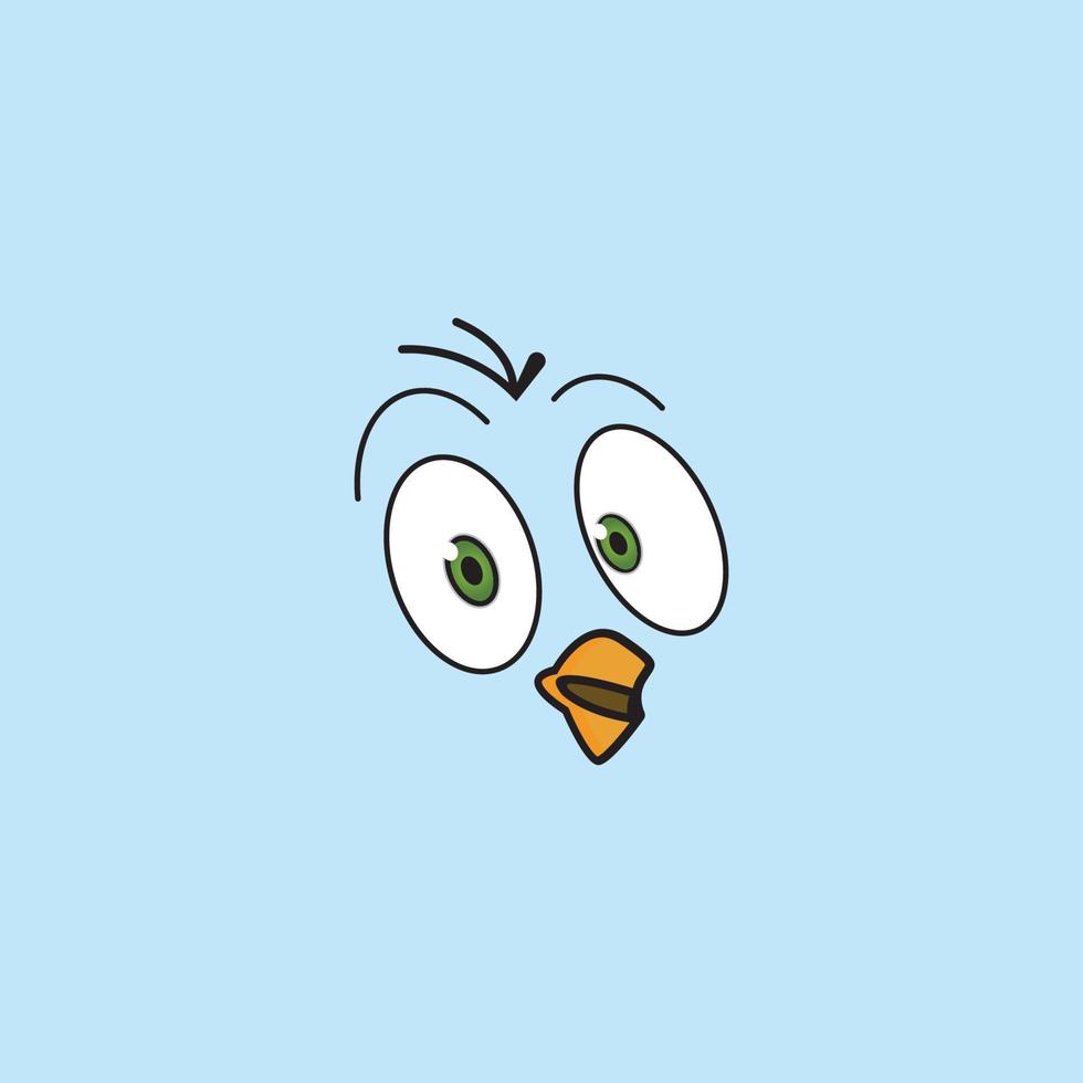 cartoon birdies face emoticon design vector