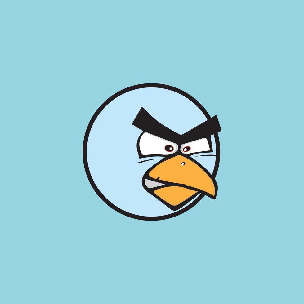 cartoon birdies face emoticon design vector