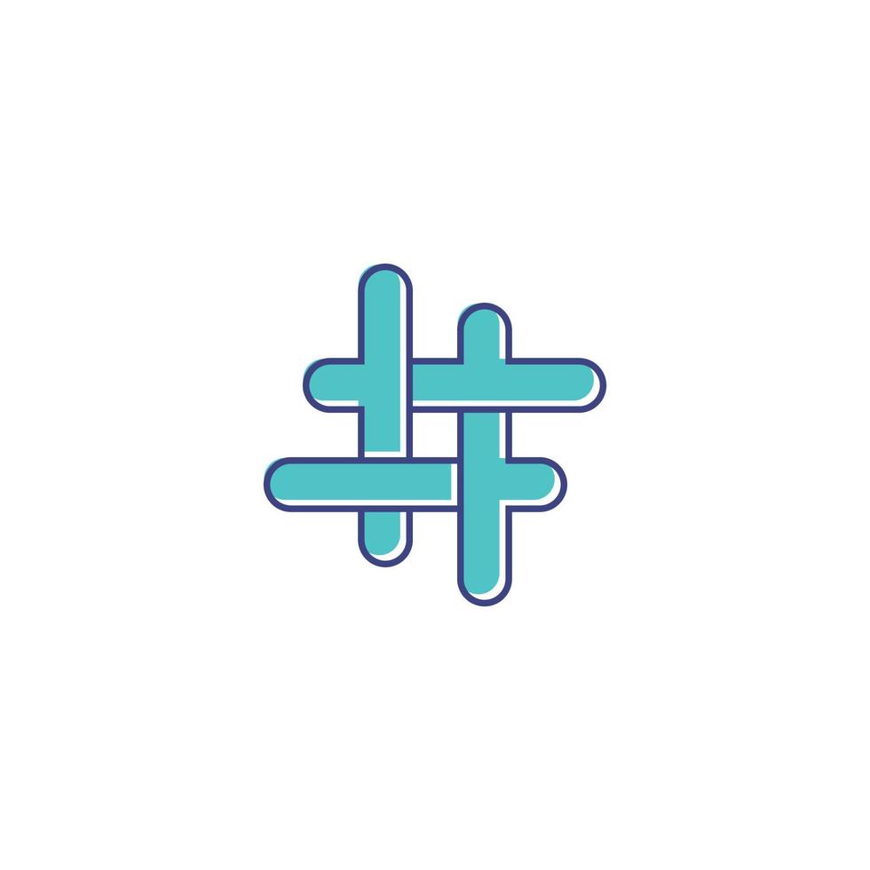 Hashtag symbol creative design template vector