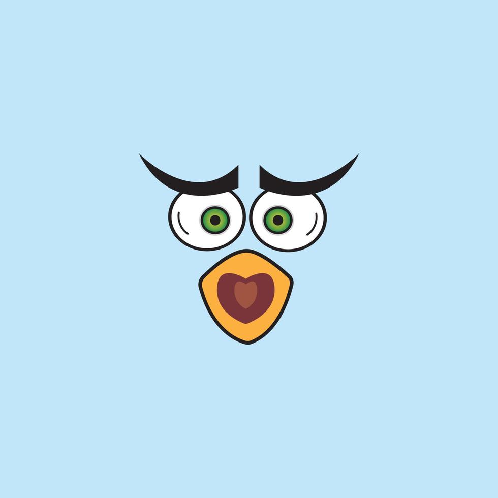 cartoon birdies face emoticon design vector