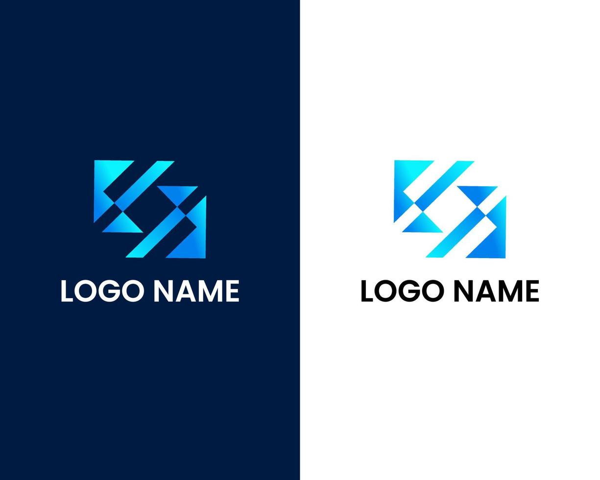 plantilla de diseño de logotipo moderno de letra s y k vector