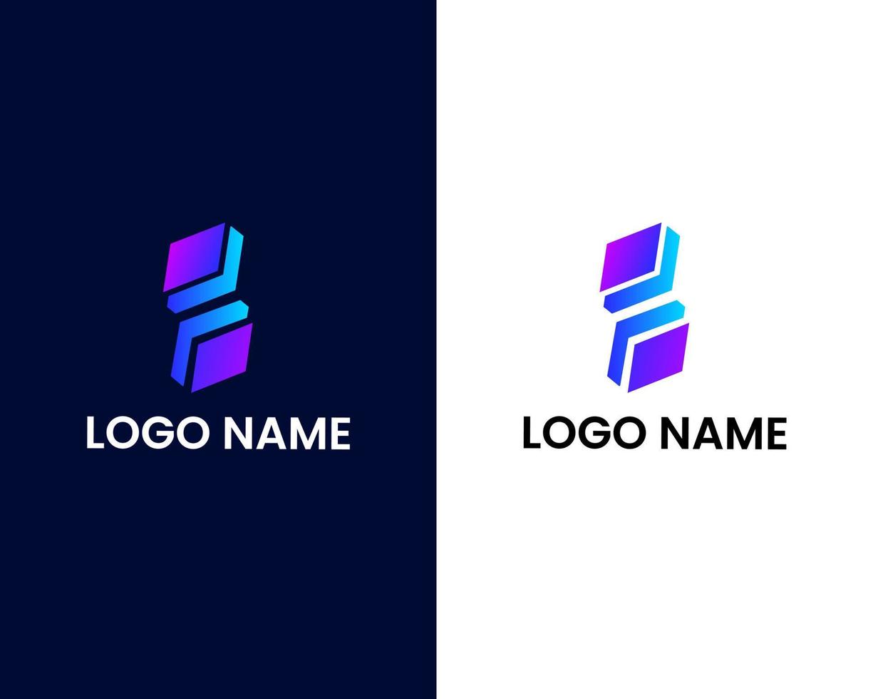 plantilla de diseño de logotipo moderno letra s y b vector