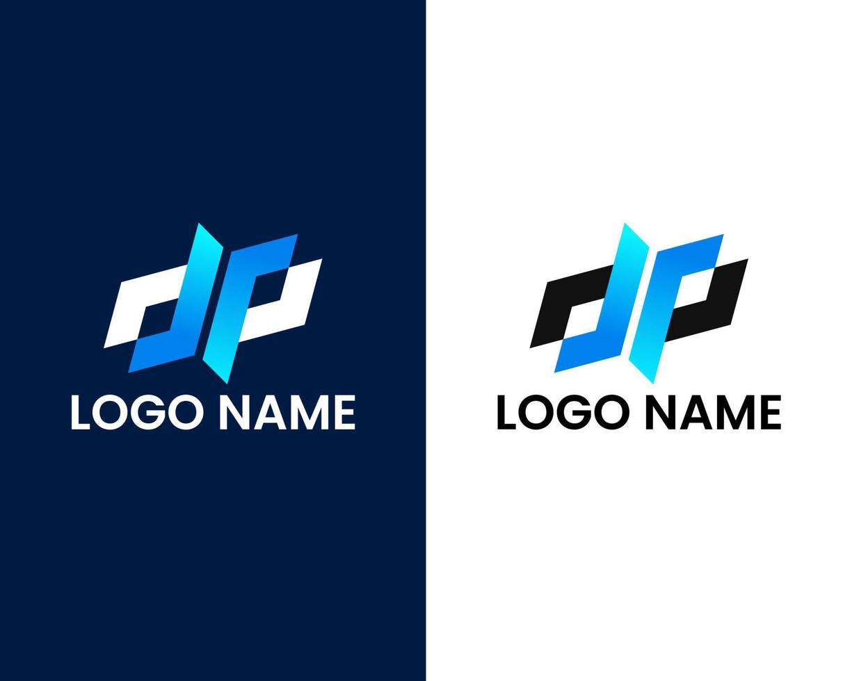 letter d and p modern logo design template vector