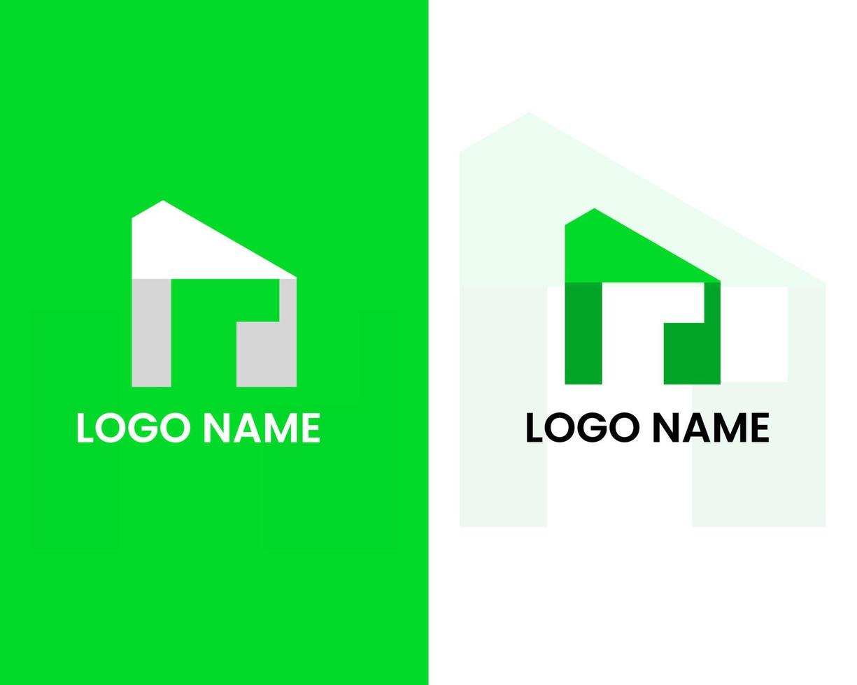 letter r with home logo design template vector