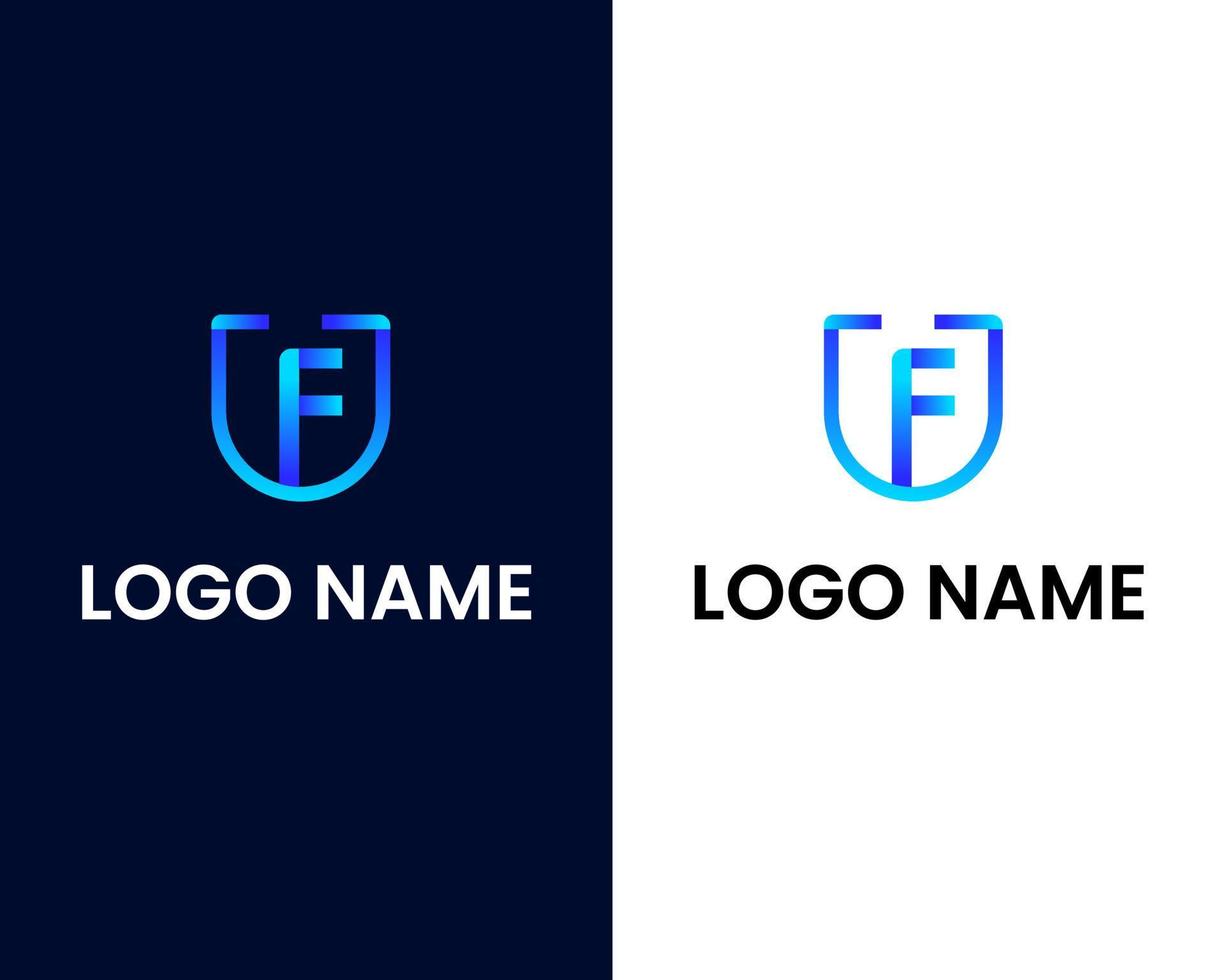 plantilla de diseño de logotipo moderno letra u y f vector