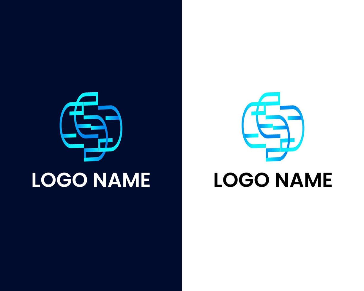 plantilla de diseño de logotipo moderno letra s y u vector