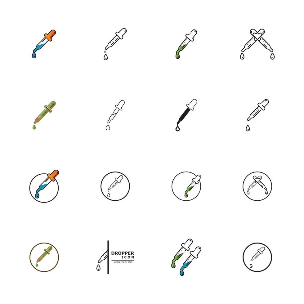 Dropper Icon Vector Design Template. Linear Style.