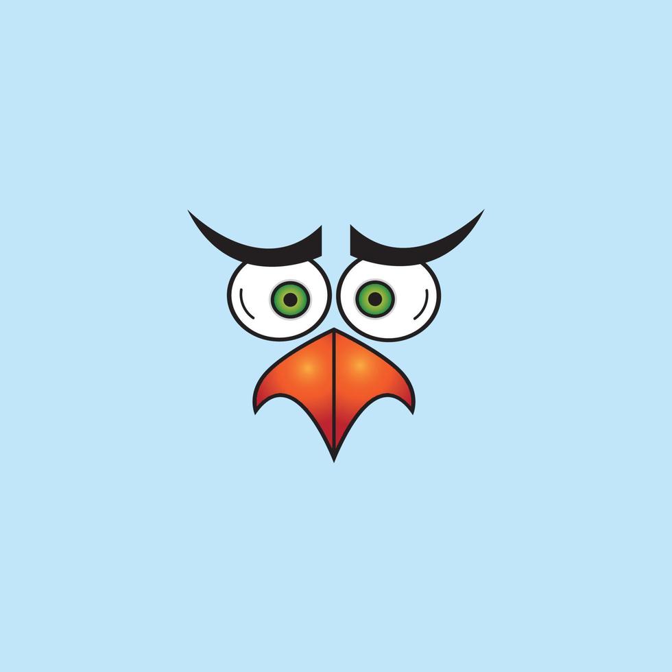 cartoon birdies face emoticon design vector