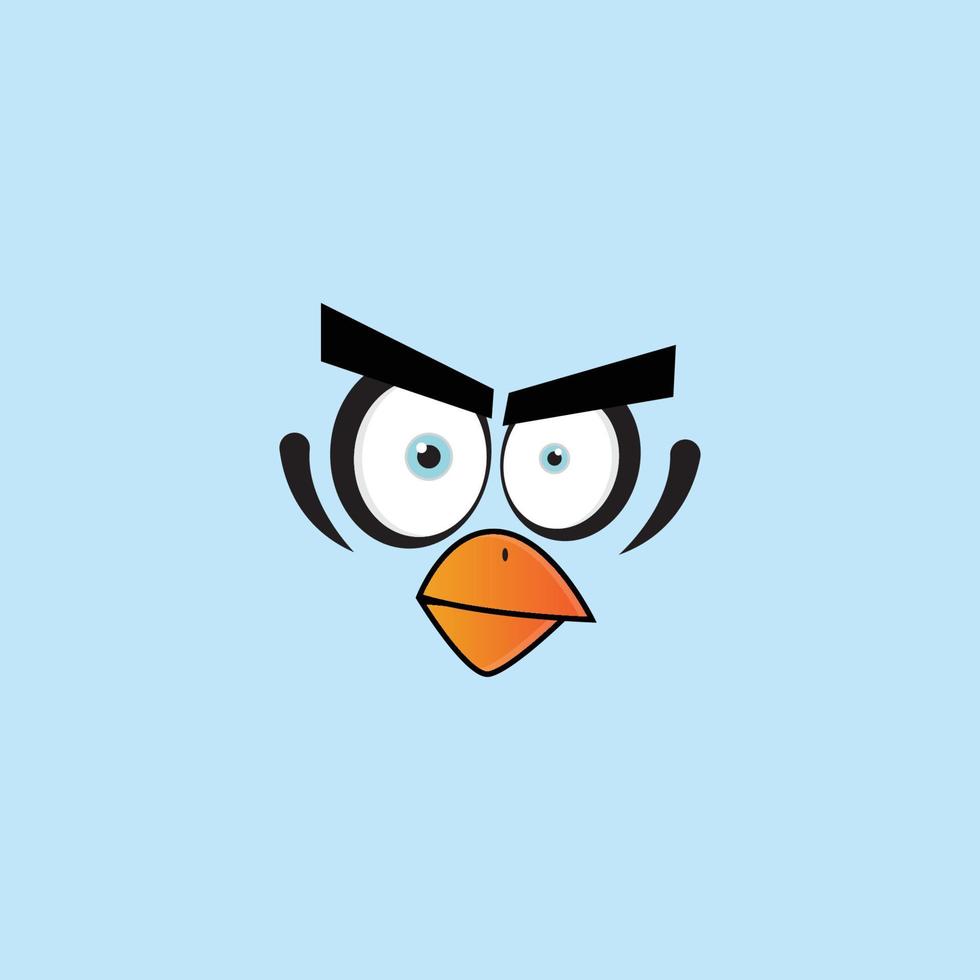 cartoon birdies face emoticon design vector