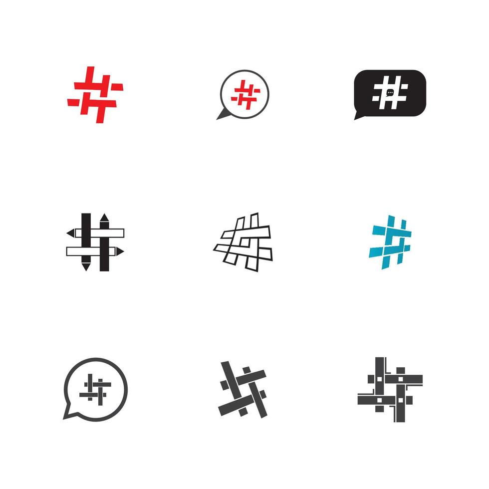 Hashtag symbol creative design template vector