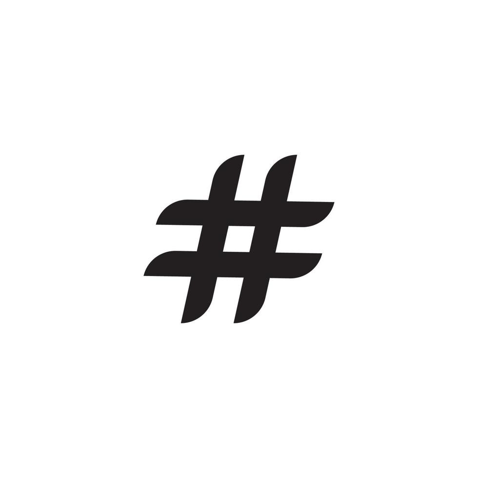 plantilla de diseño creativo de símbolo de hashtag vector