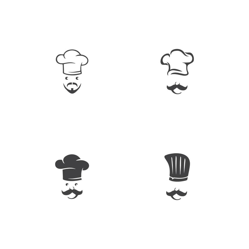 Hat chef logo template vector