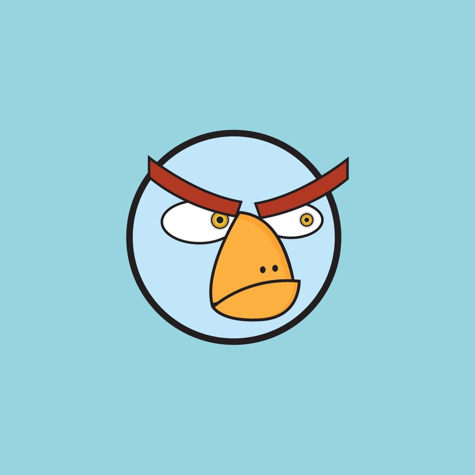 cartoon birdies face emoticon design vector