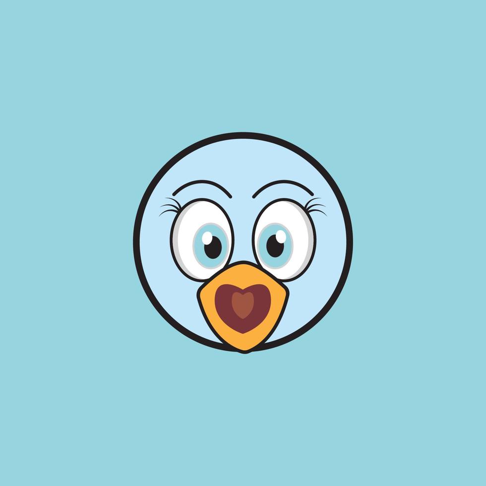 cartoon birdies face emoticon design vector