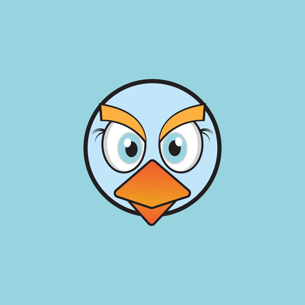cartoon birdies face emoticon design vector