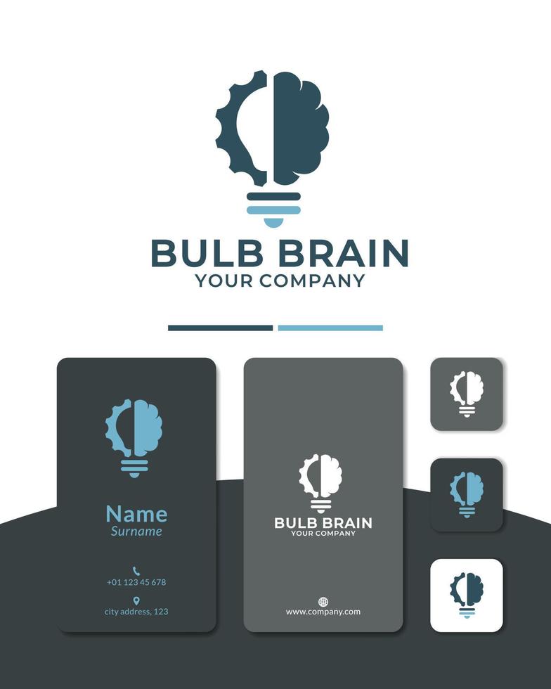 bulb brain with gear logo design vector, think, intelligence vector