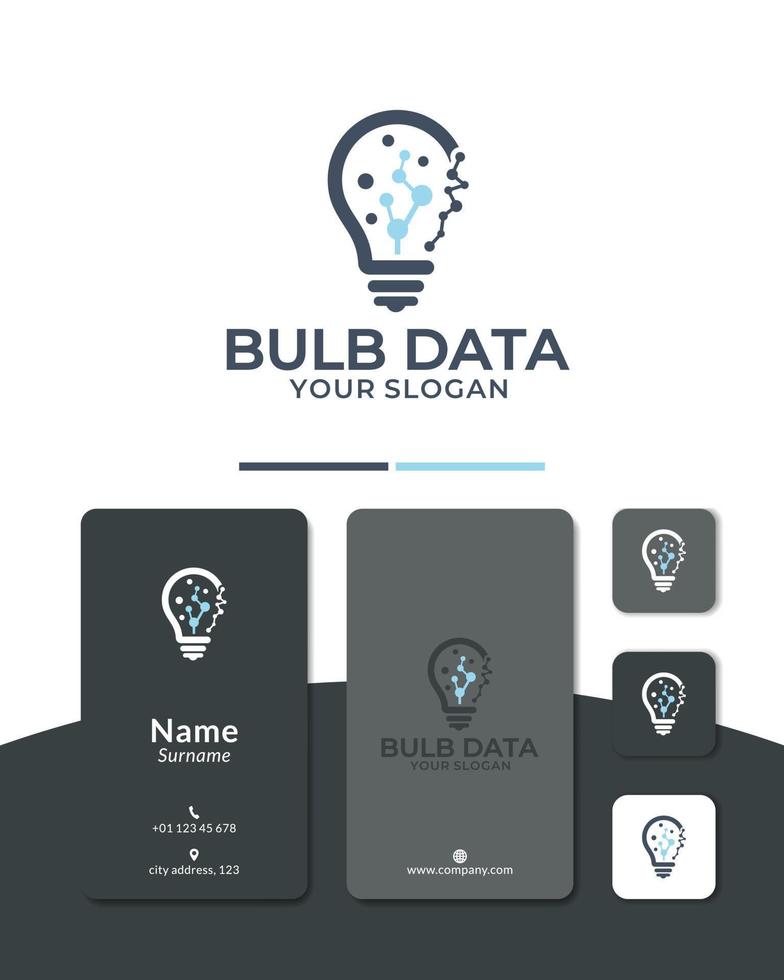 bulb digital technology logo design vector, digital, data, connect vector