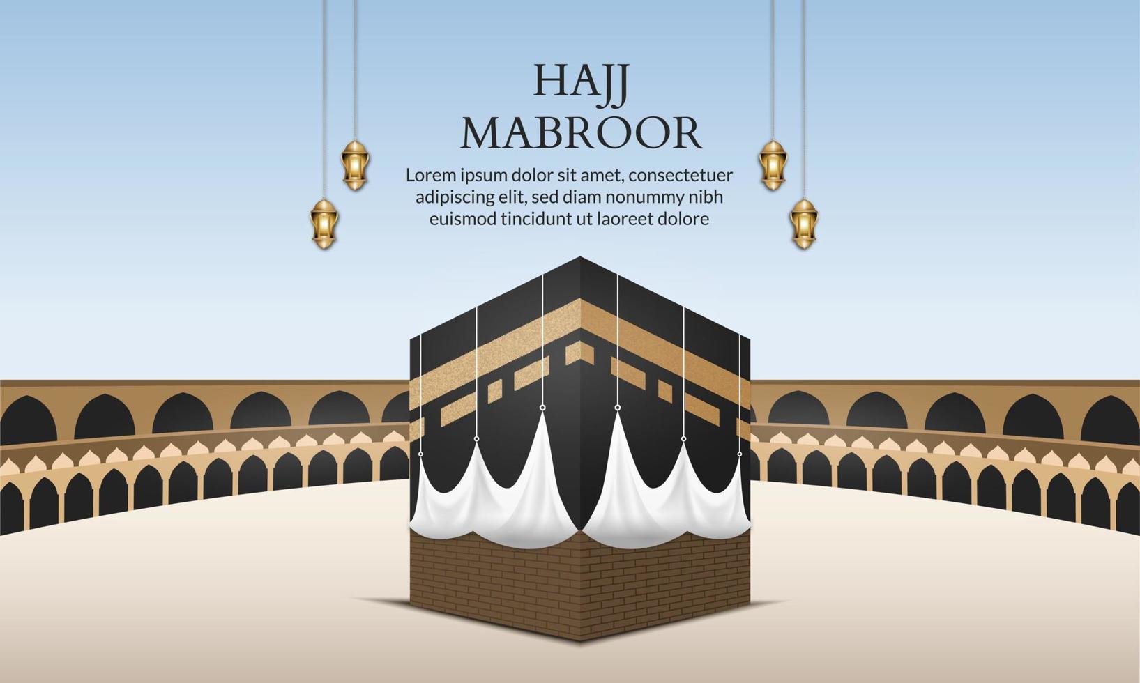 islamic banner hajj for eid adha mubarak and pilgrimage vector