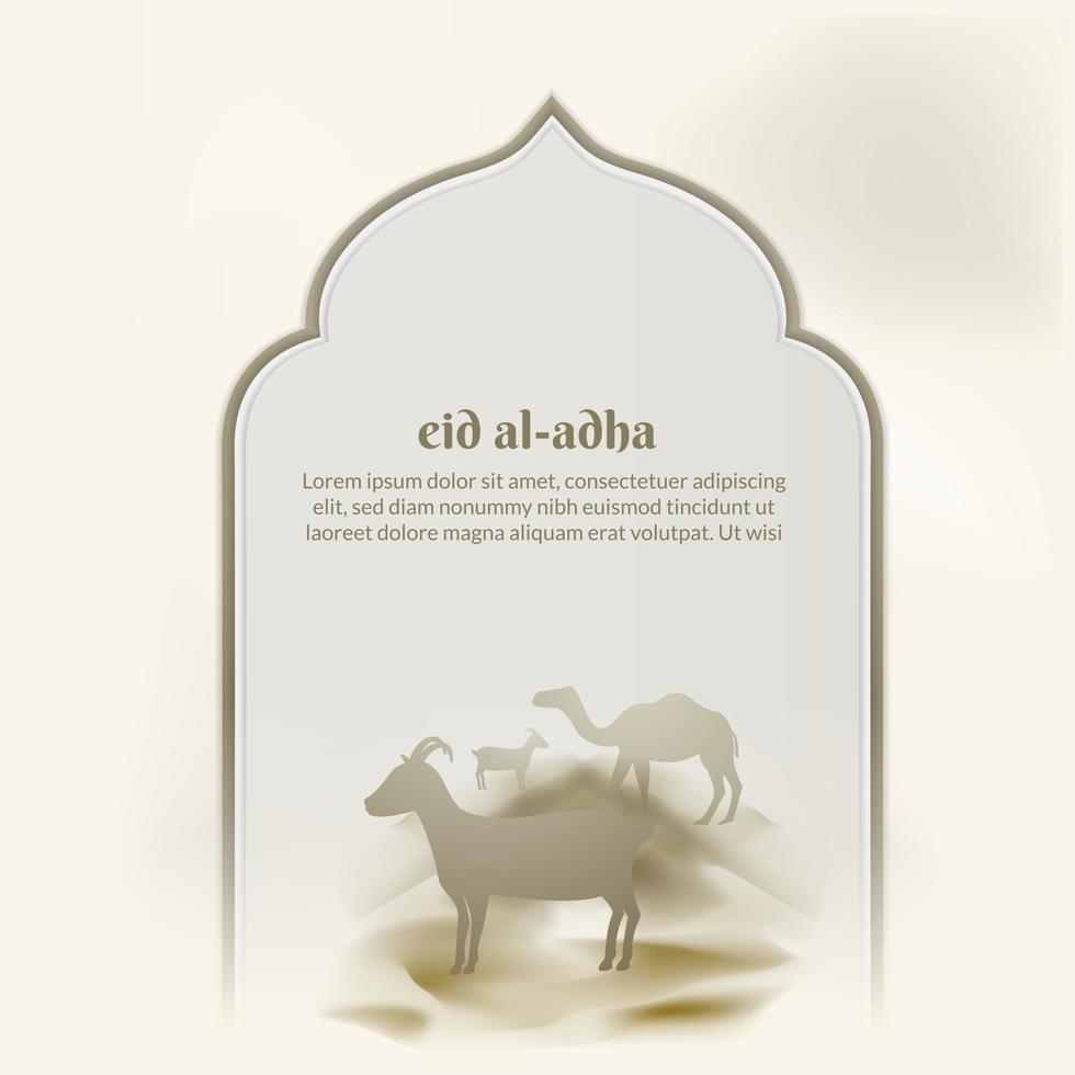 eid al adha mubarak social media post, islamic banner, greeting card vector