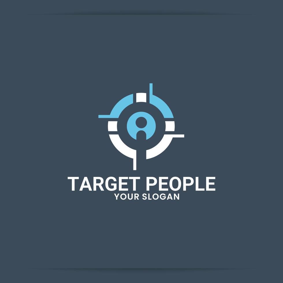 target people logo design for target market and audience, relations vector