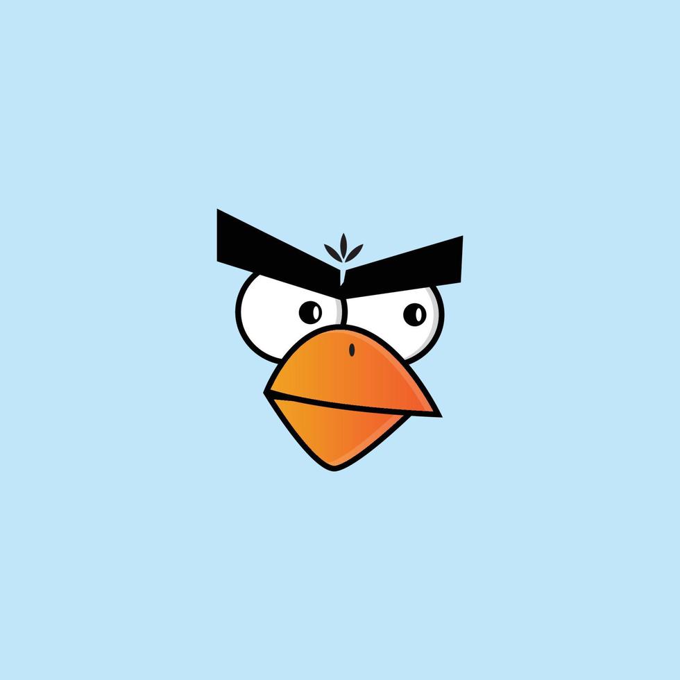 cartoon birdies face emoticon design vector