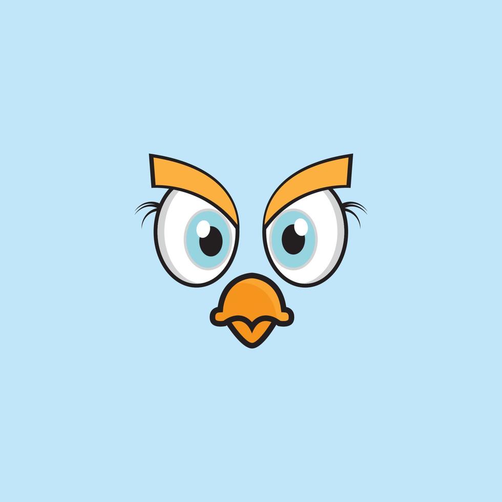 cartoon birdies face emoticon design vector