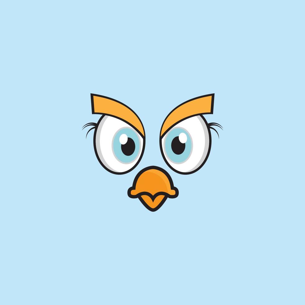 cartoon birdies face emoticon design vector