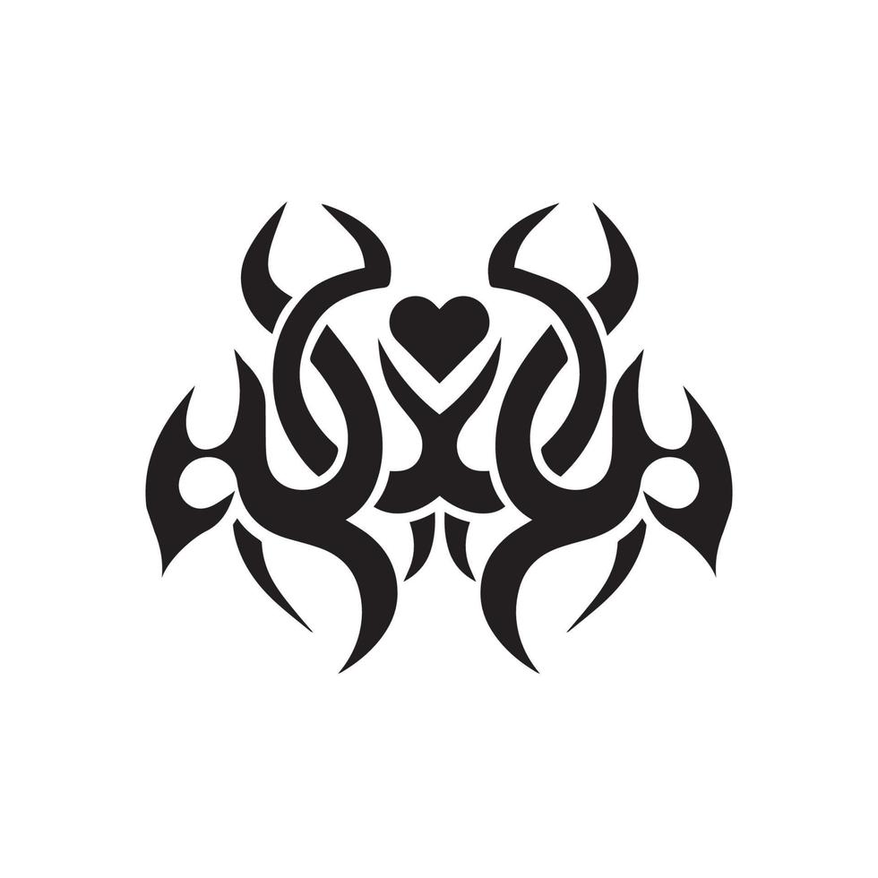 Diseño de ilustración de vector de icono de tatuaje tribal