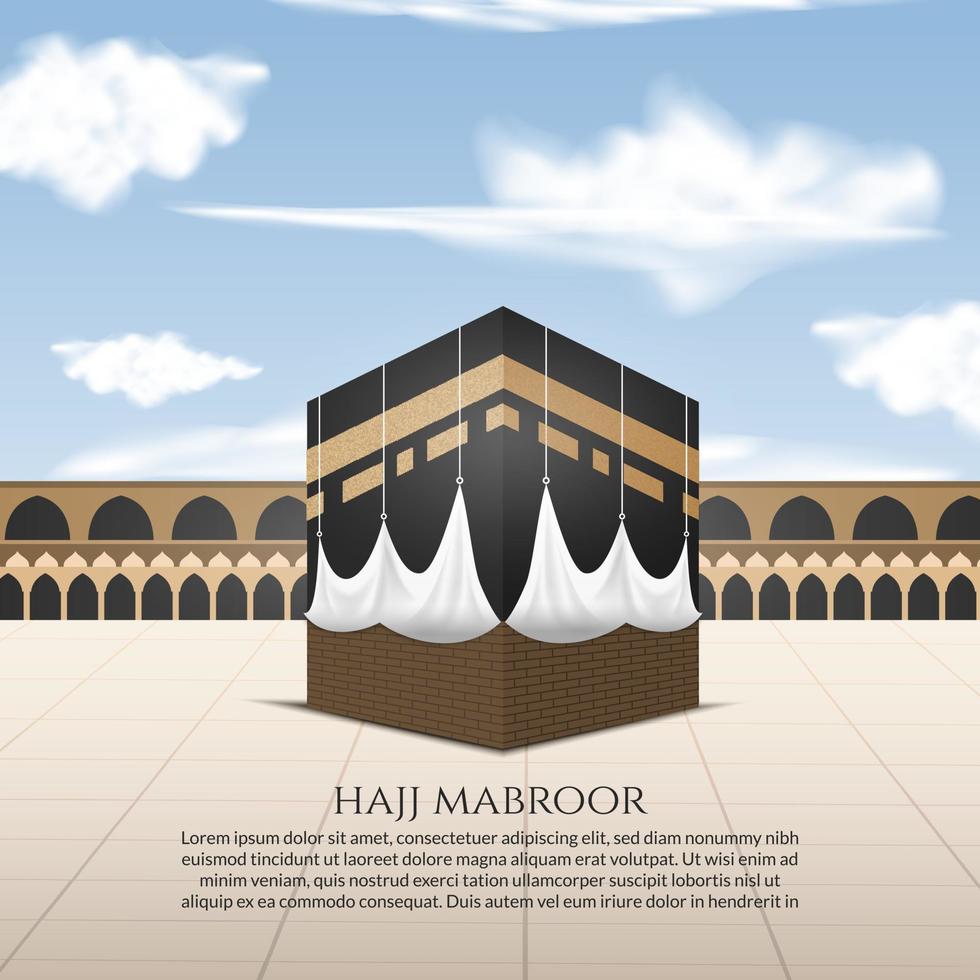 islamic greeting hajj for eid adha mubarak and pilgrimage vector
